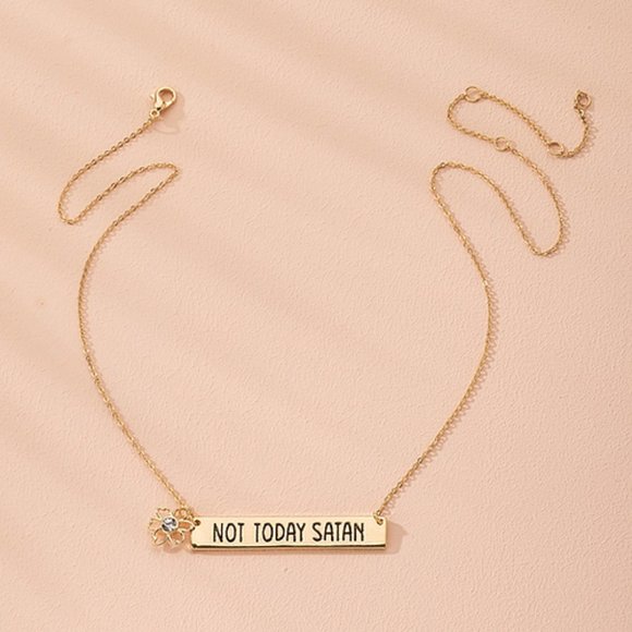 "Not Today Satan" Necklace - Picture 3 of 3